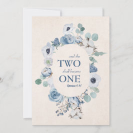 Blåa blommor 2 blir en bröllopsinbjudan inbjudningar