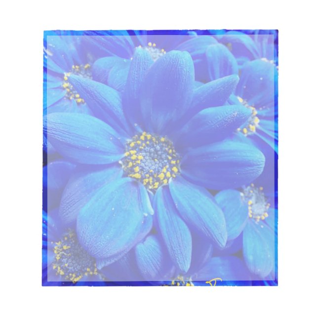 blåa blommor anteckningsblock (Framsida)