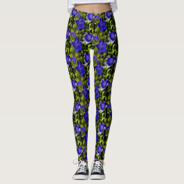 Blåa blommor art Art Mönster Leggings