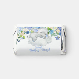 Blåa blommor & baby elefant mini örshey-förpacknin