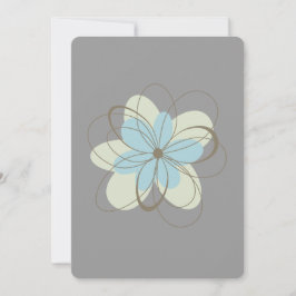 Blåa blommor Baby Shower Inbjudningar