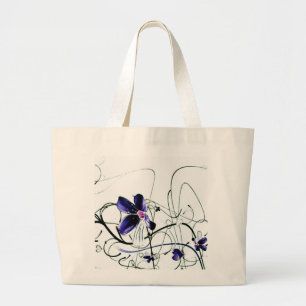 Blåa blommor Bag Jumbo Tygkasse