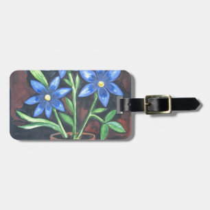 Blåa blommor bagagebricka