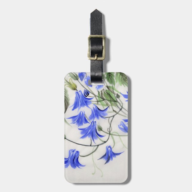 Blåa blommor bagagebricka (Vertikal Framsida)