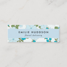 Blåa blommor, Blommönster, florist, blomning Mini Visitkort