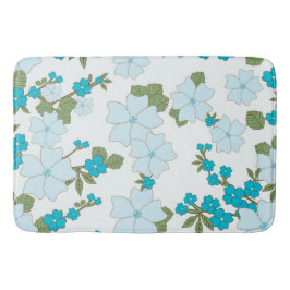 Blåa blommor, Blommönster, Mönster om blommor Badrumsmatta