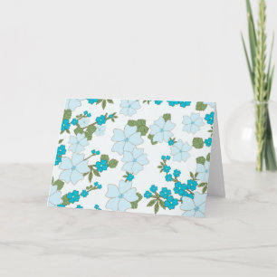 Blåa blommor, Blommönster, Mönster om blommor Kort