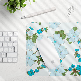 Blåa blommor, Blommönster, Mönster om blommor Musmatta