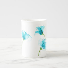 Blåa blommor Bone China Mugg Benporslin Mugg