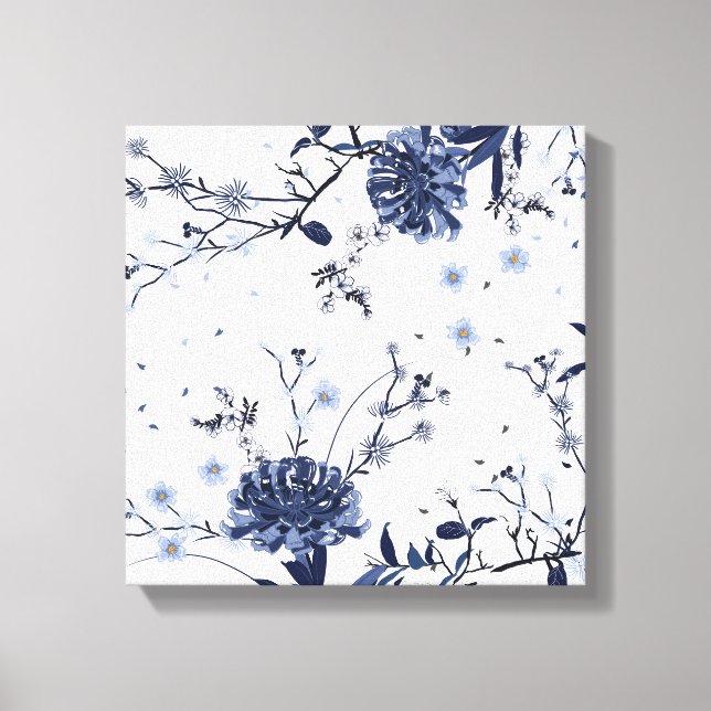 Blåa blommor canvastryck (Framsida)