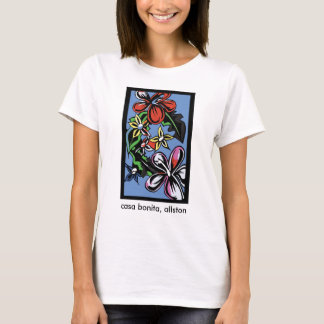 Blåa blommor CasaBonita T skjorta T-shirt