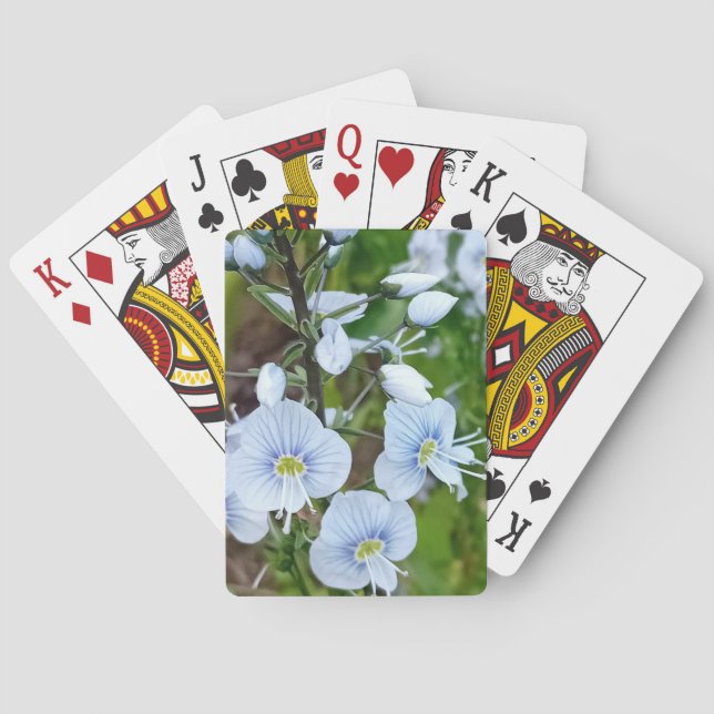 Blåa blommor casinokort (Baksidan)