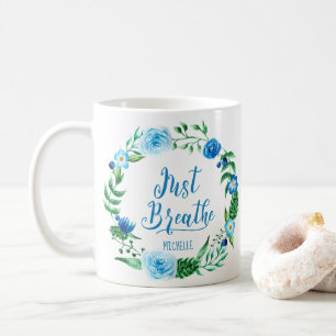 Blåa blommor Dålig andning Kaffemugg