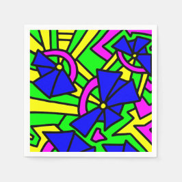 Blåa blommor Doodle Art Pappersservett