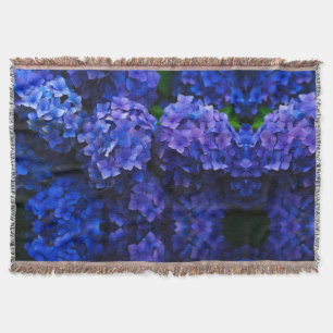 blåa blommor filt