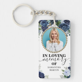 Blåa blommor Firande i livets Gift Keychain Nyckelring