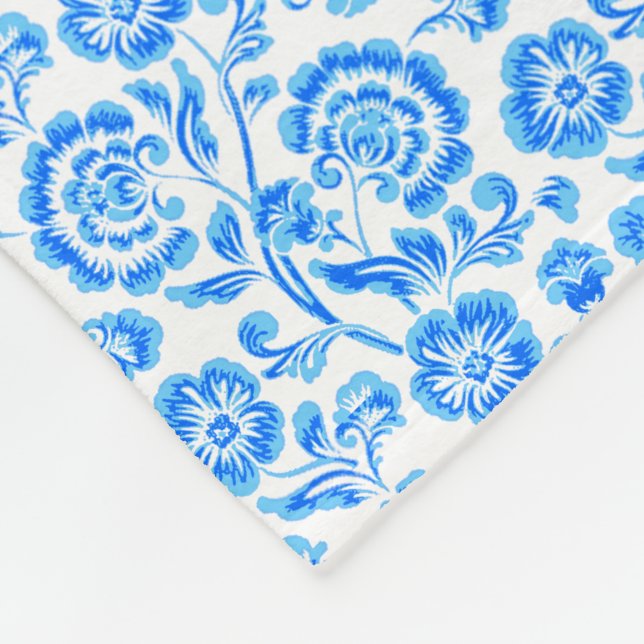 Blåa blommor fleecefilt (Hörn)