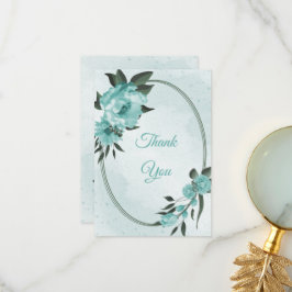 blåa blommor greenery botanical tack kort