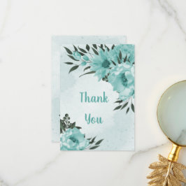 blåa blommor greenery botanical tack kort