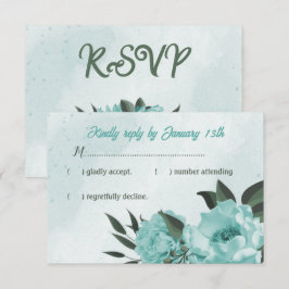 blåa blommor greenery bröllop OSA kort