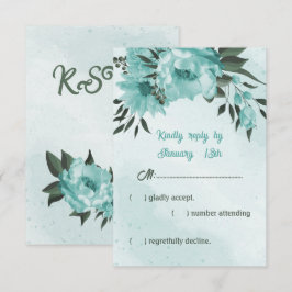 blåa blommor greenery bröllop OSA kort