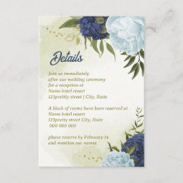 blåa blommor grönt löv i marindamm tilläggskort