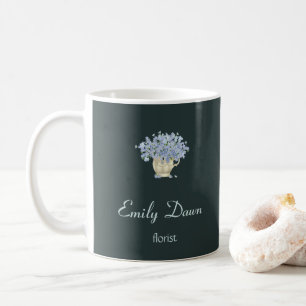 BLÅA BLOMMOR i VAS GRÅTT Kaffemugg