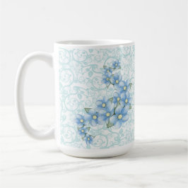 Blåa blommor kaffemugg