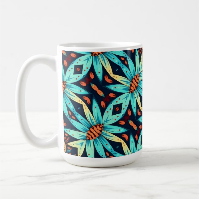 Blåa blommor kaffemugg (Vänster)