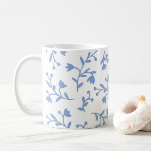 Blåa blommor klassisk kaffete mugg