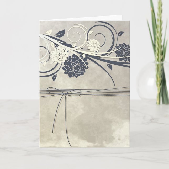 Blåa blommor-kort kort (Framsida)