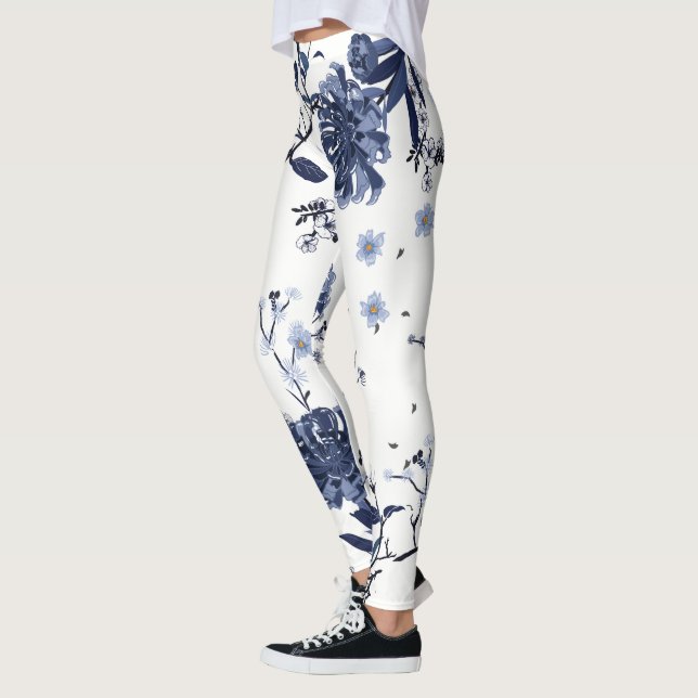 Blåa blommor leggings (Vänster)