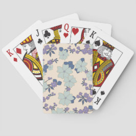 Blåa blommor, Lila blommor, Blommönster Casinokort