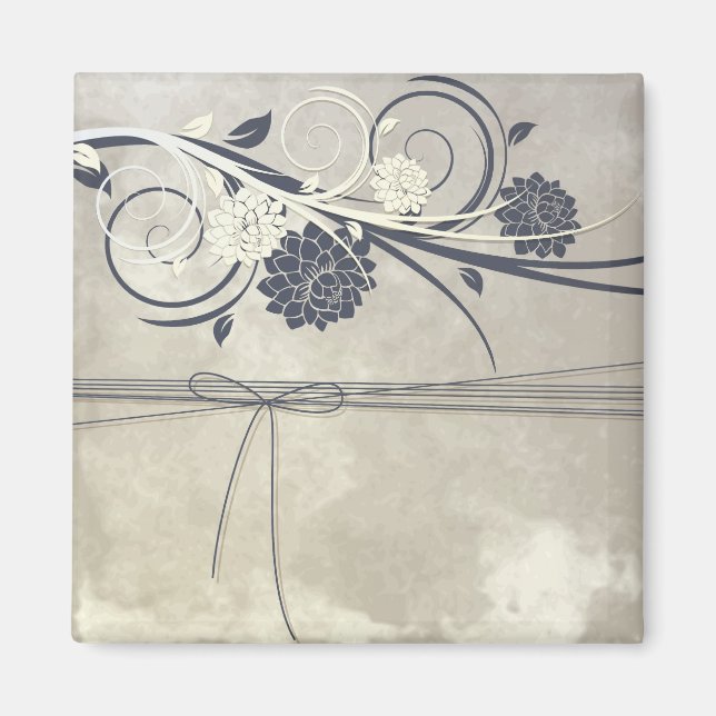 Blåa blommor Magnet (Framsidan)