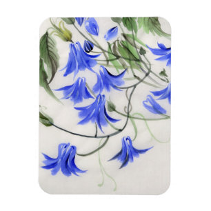 Blåa blommor magnet
