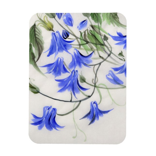 Blåa blommor magnet (Vertikal)