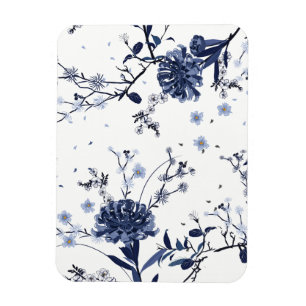 Blåa blommor magnet