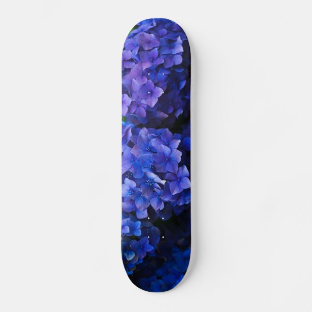 blåa blommor mini skateboard bräda 18,5 cm (Framsida)