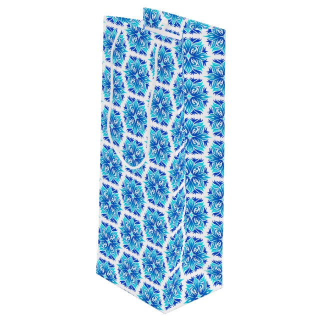 Blåa blommor, Mönster av blommor, Blommönster (Baksidan Vinklad)