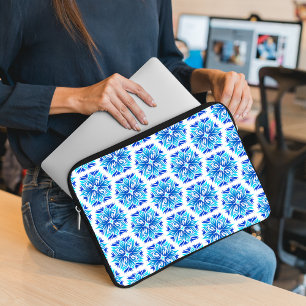 Blåa blommor, Mönster av blommor, Blommönster Laptop Fodral