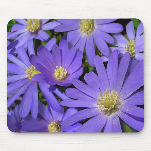 Blåa blommor Mousepad Lila/Blue Decor Gifts Musmatta (Framsidan)