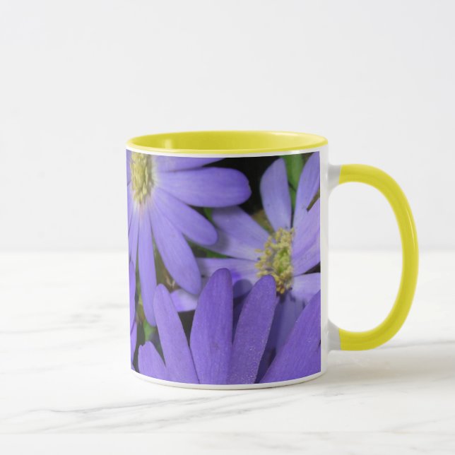 Blåa blommor Mugg Kaffe Kopp Blue Daisy Kopp (Höger)