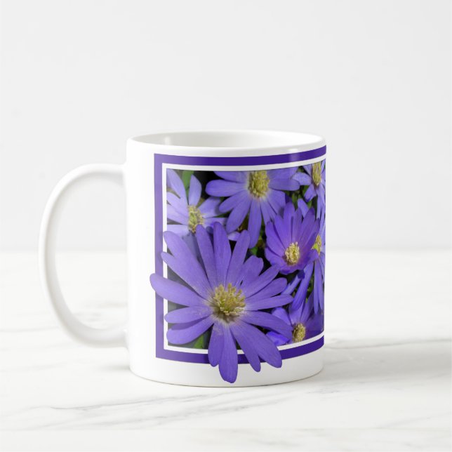 Blåa blommor Mugg Kaffe Kopp Blue Daisy Kopp (Vänster)