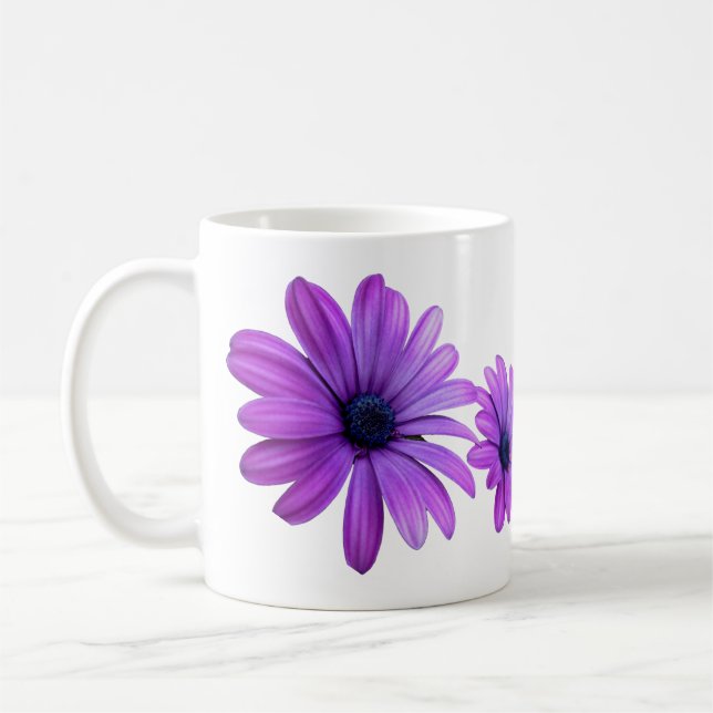 Blåa blommor Mugg Kaffe Kopp Blue Daisy Kopp (Vänster)