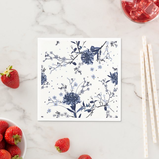 Blåa blommor pappersservett (Insitu)