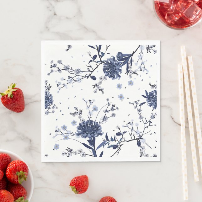 Blåa blommor pappersservett (Insitu)