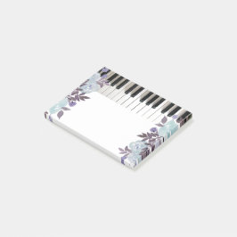 blåa blommor piano post-it block