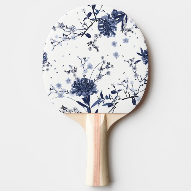 Blåa blommor pingisracket (Framsidan)