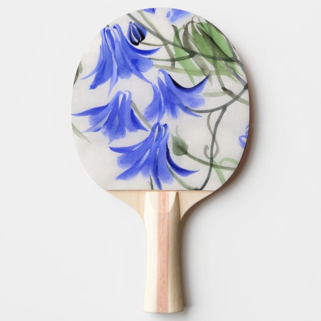 Blåa blommor pingisracket (Framsidan)