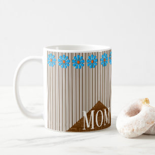 Blåa blommor Rand Mugg